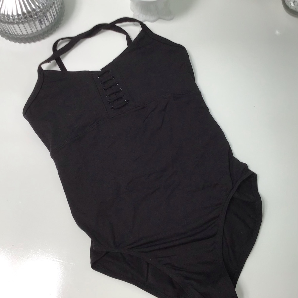 Bloch Dancewear Corset Black Leotard S EUC!